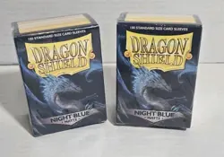 Lot Of 2 Pks Of Dragon Shield Matte Sleeves Night Blue 100 Count Ea. - Image 1