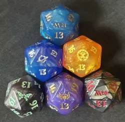 OVERSIZED D20 SPINDOWN Die Lot of 6 Magic the Gathering MTG - Image 1