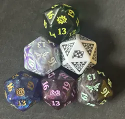 OVERSIZED D20 SPINDOWN Die Lot of 6 Magic the Gathering MTG - Image 1