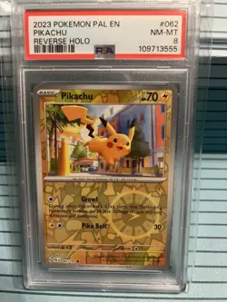 Pikachu Reverse Holo #62/193 NM 2023 Pokemon psa 8 - Image 1