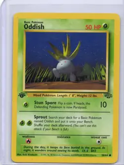Pokemon - Oddish #58/64 - Jungle - 1st Edition - Moderately played - Image 1