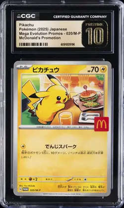 2025 POKEMON JPN MEGA EVOLUTION MCDONALD'S PROMO PIKACHU CGC 10 PRISTINE - Image 1