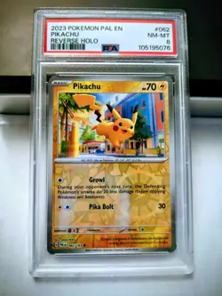 Pokemon Pikachu PSA Graded #8 - (Reverse Holo) Card# 062/193 - Image 3