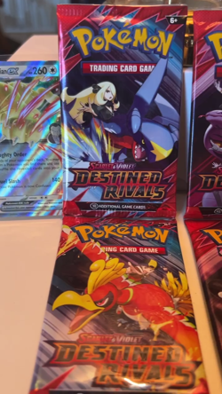 Destined Rivals, 4 Booster Pack Lot, Sealed Art Set, Pokemon TCG, + Persian #218 - Image 2