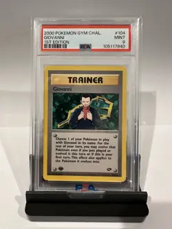 Pokemon 1st Edition Giovanni Trainer Gym Challenge Set 104/132 - PSA 9 Mint - Image 1