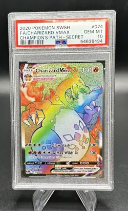 2020 Pokemon SWSH FA/Charizard VMAX Champions Path-Secret PSA 10 🔥 - Image 1