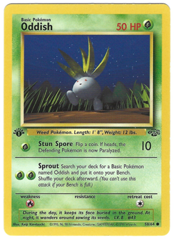 Pokemon Oddish 58/64 - Jungle 1st Edition - Image 1