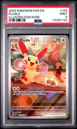 Pokemon Plusle 193/182 Illustration Rare Paradox Rift PSA 9 Mint - Image 1