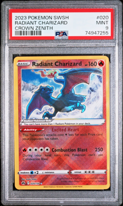 Pokemon Radiant Charizard 020/159 Radiant Rare Crown Zenith PSA 9 Mint - Image 1