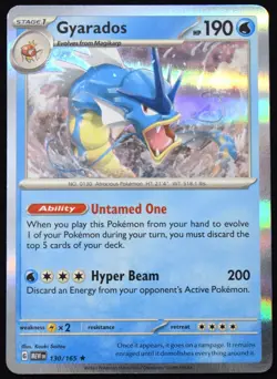 Pokemon TCG Gyarados 130/165 2023 Scarlet & Violet 151 Holo Rare Card - NM - Image 1