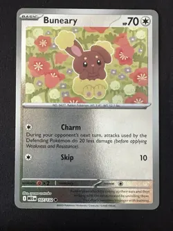 POKEMON TCG BUNEARY 107/132 MEGA EVOLUTION REVERSE HOLO CARD ENGLISH - Image 1