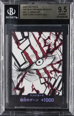 2025 ONE PIECE THE BEST PREM BOOSTER VOL. 2 JPN FOIL DON! CARD SHANKS BGS 9.5 - Image 1