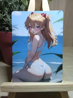 Asuka Langley Evangelion Waifu Goddess Story Fan Art Anime Card Carte - Image 1