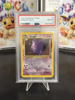 Pokemon TCG Gengar Fossil Holo Rare Card 5/62 PSA 8 NM-MT - Image 1