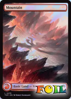 Mountain 0275 MTG Tarkir: Dragonstorm Land NP Foil - Image 1
