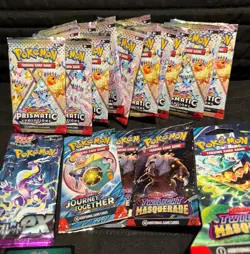 Pokemon EMPTY 16 Prismatic Evolutions Booster Packs + Twilight Masquerade Code - Image 2