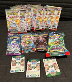 Pokemon EMPTY 16 Prismatic Evolutions Booster Packs + Twilight Masquerade Code - Image 3