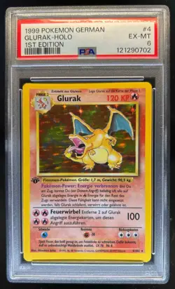 1999 Pokemon German Charizard 1st Edition #4/102 PSA 6 - Image 1