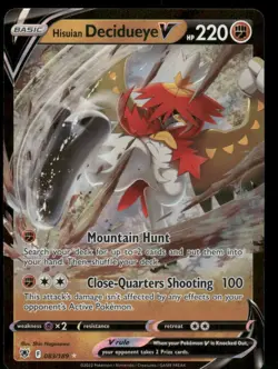 Hisuian Decidueye V 083/189 Ultra Rare holo Near Mint Pokemon SWSH10: Astral Rad - Image 1