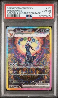 Pokemon 2025 Umbreon ex 161/131 SIR Prismatic Evolutions PSA 10 - Image 1