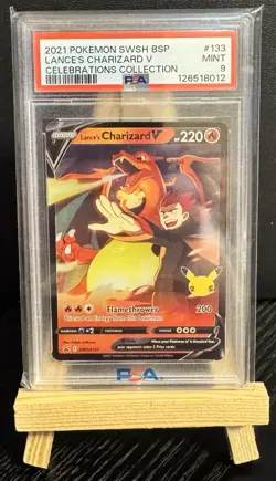 2021 Pokemon Swsh BSP Lance's Charizard V Celebrations Collection - PSA 9 Mint - Image 1