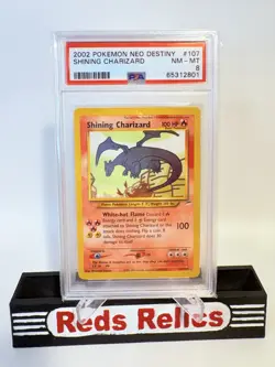 2002 POKEMON NEO DESTINY #107 SHINING CHARIZARD PSA 8 Super Clean - Image 1