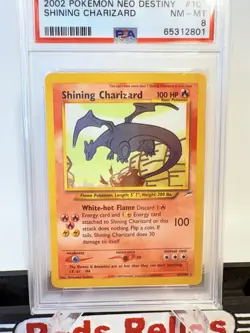 2002 POKEMON NEO DESTINY #107 SHINING CHARIZARD PSA 8 Super Clean - Image 2