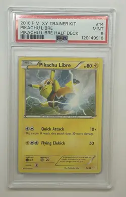 2016 Pokemon XY Trainer Kit Pikachu Libre Half Deck #14 PSA 9 Mint - Image 1