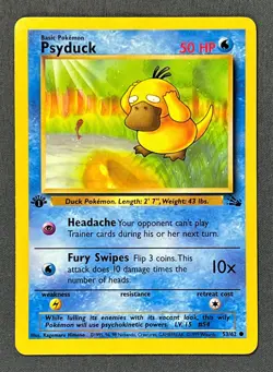 PSYDUCK 53/62 - 1999 Fossil 1st Edition NM Pokemon Common Card WOTC - Image 1