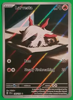 Pokemon Card TCG - Larvesta 196/191 Illustration Rare Surging Sparks Near Mint - Image 1