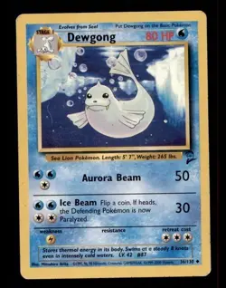 2X Pokemon Card WOTC Dewgong (Base Set 2) 36/130 MODERATELY PLAYED Non-Holo TCG! - Image 1