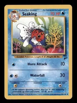 3X Pokemon Card WOTC Seaking (Base Set 2) 60/130 MODERATELY PLAYED Non-Holo TCG! - Image 1