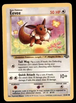 4X Pokemon Card Eevee Jungle 51/64 LIGHTLY PLAYED Non-Holo Common TCG!!!!!!!!!!! - Image 1