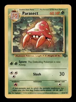 4X Pokemon Card WOTC Parasect Jungle 41/64 MODERATELY PLAYED Non-Holo Uncommon!! - Image 1