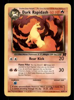 3X Pokemon Card Dark Rapidash Team Rocket 44/82 LIGHTLY PLAYED Non-Holo Uncommon - Image 1