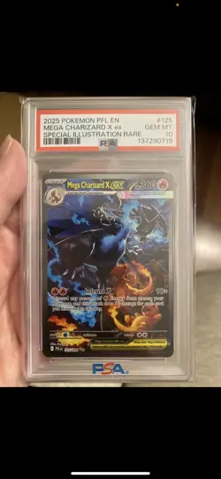 PSA 10 GEM MT 2025 POKEMON PFL EN-PHANTASMAL FLAMES #125 MEGA CHARIZARD X ex SIR - Image 4