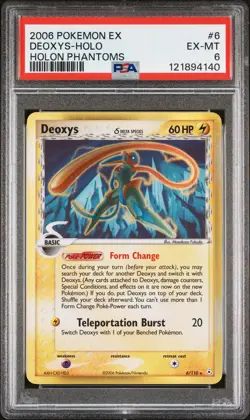 2006 POKEMON EX HOLON PHANTOMS #6 DEOXYS-HOLO PSA 6 - Image 1