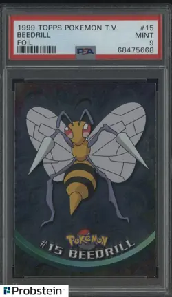 1999 Topps Pokemon T.V. Foil #15 Beedrill PSA 9 MINT - Image 1