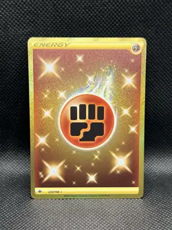 Fighting Energy 233/198 SECRET RARE HOLO Chilling Reign SWSH06 Pokemon GOLD FOIL - Image 1