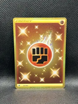 Fighting Energy 233/198 SECRET RARE HOLO Chilling Reign SWSH06 Pokemon GOLD FOIL - Image 3