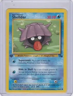 POKEMON FOSSIL 1ST EDITION SHELLDER COMMON # 54/62 UNPLAYED - Image 1