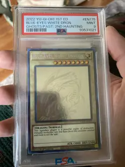 YUGIOH! Blue-Eyes White Dragon (Ghost Rare) GFP2-EN175 1st Edition PSA 9 MINT - Image 1