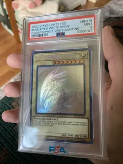 YUGIOH! Blue-Eyes White Dragon (Ghost Rare) GFP2-EN175 1st Edition PSA 9 MINT - Image 2