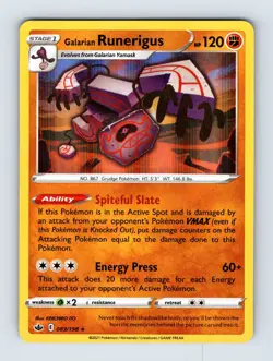 Galarian Runerigus SWSH06: Chilling Reign Holo Rare 083/198 NM/LP Pokemon Cards - Image 1