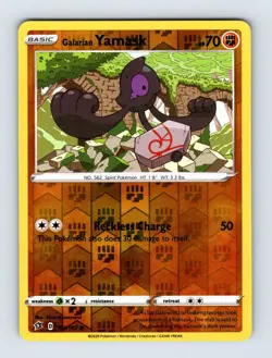 Galarian Yamask SWSH02: Rebel Clash Common Reverse Holo 101/192 NM Pokemon Cards - Image 1