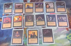 1993 - 14 MTG Unlimited Edition Common Black Cards Lot Near Mint Condition - Image 1