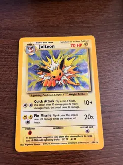 Jolteon 4/64 Pokemon Card Jungle Set Holo Rare Card No Symbol LP - Image 1