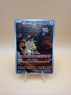 Pokemon TCG Destined Rivals Team Rockets Meowth Card 203/182 Mint Condition - Image 1