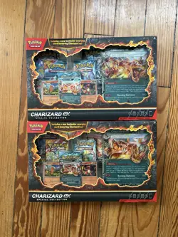 2x Pokemon TCG Charizard EX Box Set with Promo Cards and Collectibles - Image 1