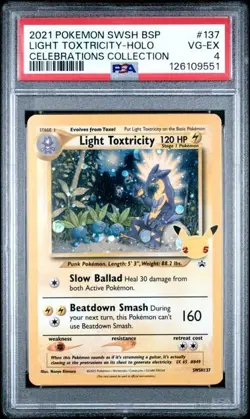 2021 Light Toxtricity SWSH137 SWSH: Sword & Shield Promo Cards Holo PSA 4 - Image 4